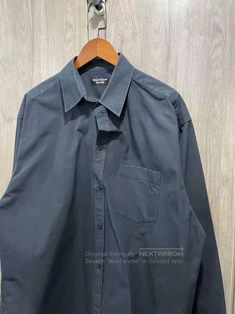 Balenciaga Balenciaga Black Letter Printed Long Sleeve Shirt Size XS / US 0-2 / IT 36-38 - 3 Thumbnail