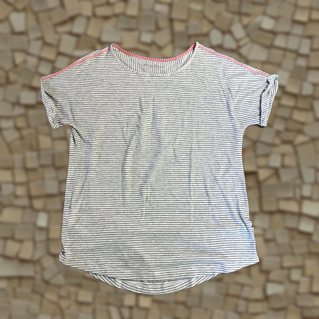 Eddie Bauer Eddie Bauer Shirt Women’s Size Small Gray Striped Cuffed Short Sleeve T-Shirt Regular Womens Size S / US 4 / IT 40 - 1 Thumbnail