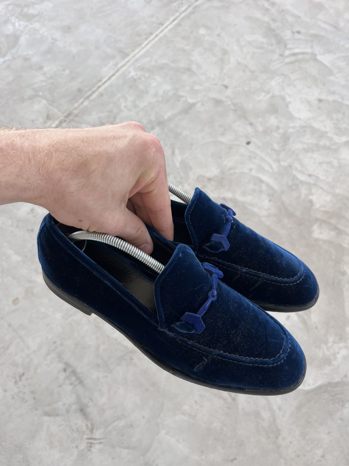 Jimmy Choo Jimmy Choo Loafers Slip-ons Velvet Blue Luxury Y2K Designer Size US 9 / EU 42 - 1 Thumbnail