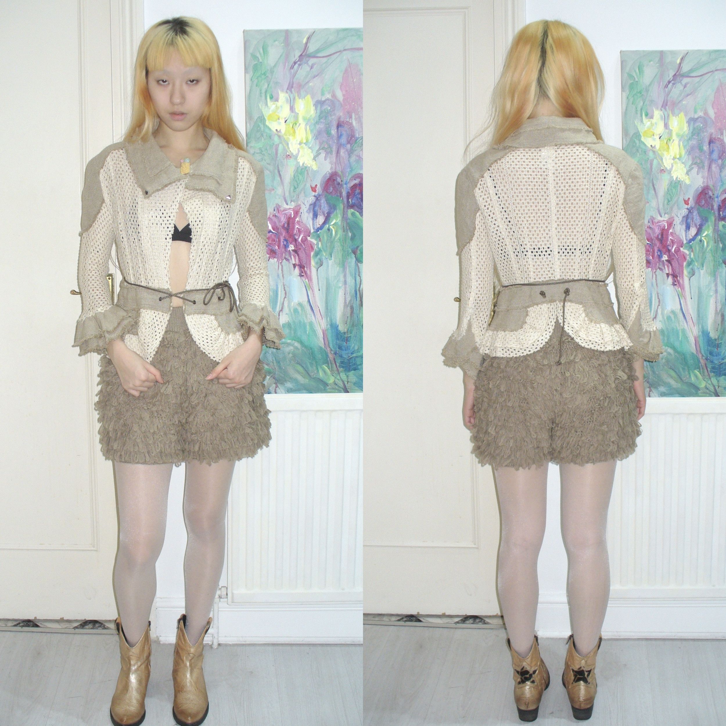 Other Japanese khaki fluffy shorts with 2 pockets Size 26" / US 2 / IT 38 - 3 Thumbnail