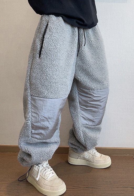 Japanese Brand × Vintage Outdoor retro y2k knee panel fleece baggy pants Size US 32 / EU 48 - 2 Thumbnail