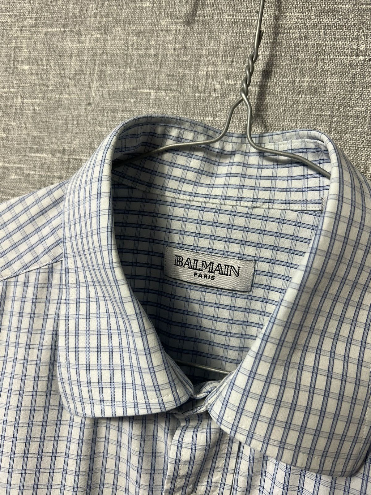 Balmain Vintage Balmain Paris Checkered Button Up Long Sleeve Shirt Size US L / EU 52-54 / 3 - 9 Thumbnail