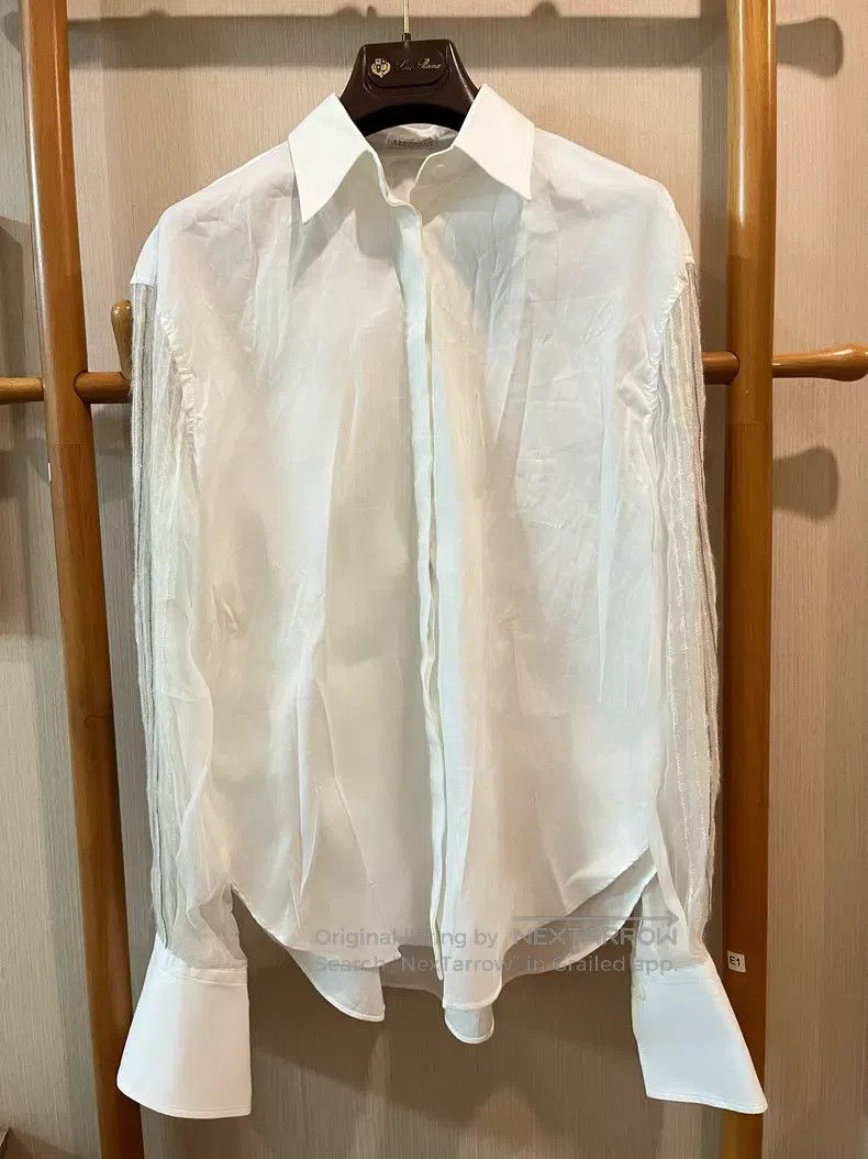 Brunello Cucinelli Brunello Cucinelli Embroidered Beaded Shirt Size XS / US 0-2 / IT 36-38 - 1 Thumbnail