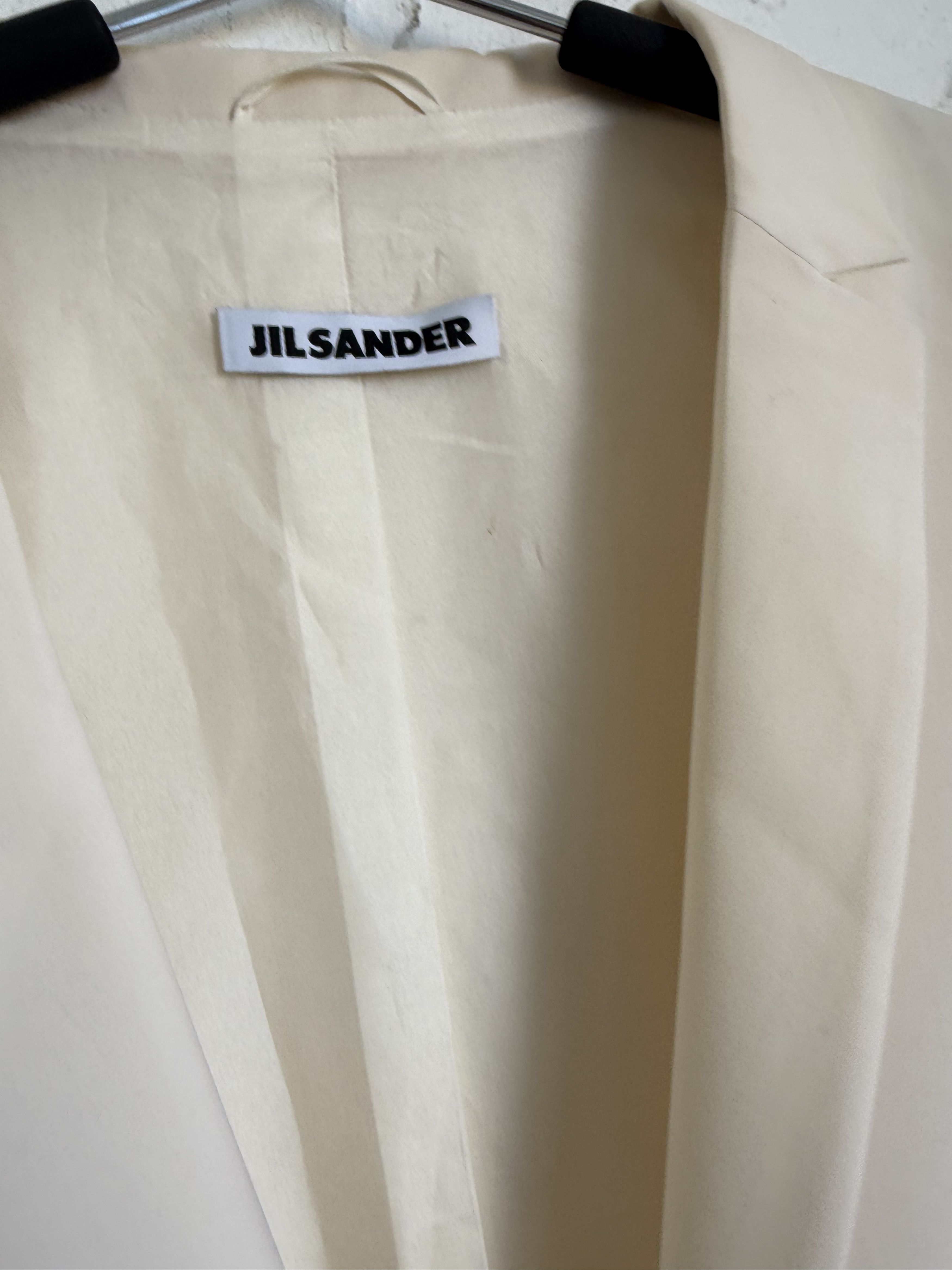 Jil Sander Jil Sander long wool blazer cream white Size S / US 4 / IT 40 - 2 Thumbnail
