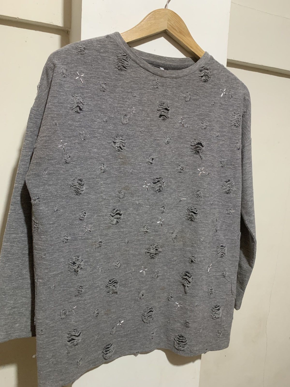 Le Grande Bleu (L.G.B.) Japanese Hype Distressed LGB ISWN Style Longsleeve tee Size US S / EU 44-46 / 1 - 7 Thumbnail