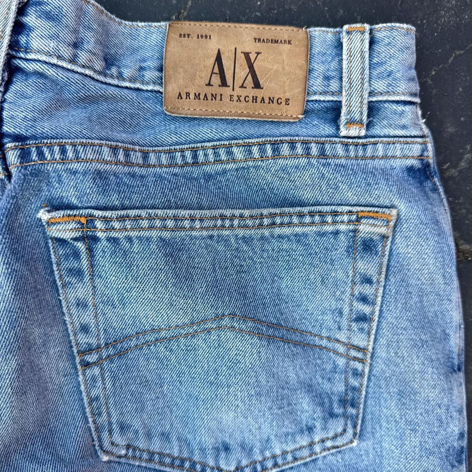 Armani Exchange Vintage 90s Men’s Armani Exchange Light Wash Jeans – 32x32 Size US 32 / EU 48 - 4 Thumbnail