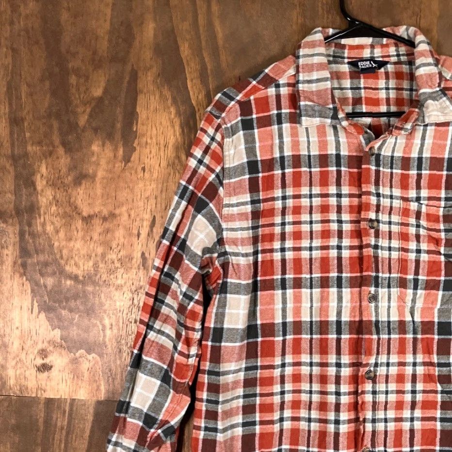 Eddie Bauer VINTAGE Eddie Bauer Mens Shirt Orange Plaid Flannel Button-Down Long Sleeve Large Size US L / EU 52-54 / 3 - 4 Thumbnail