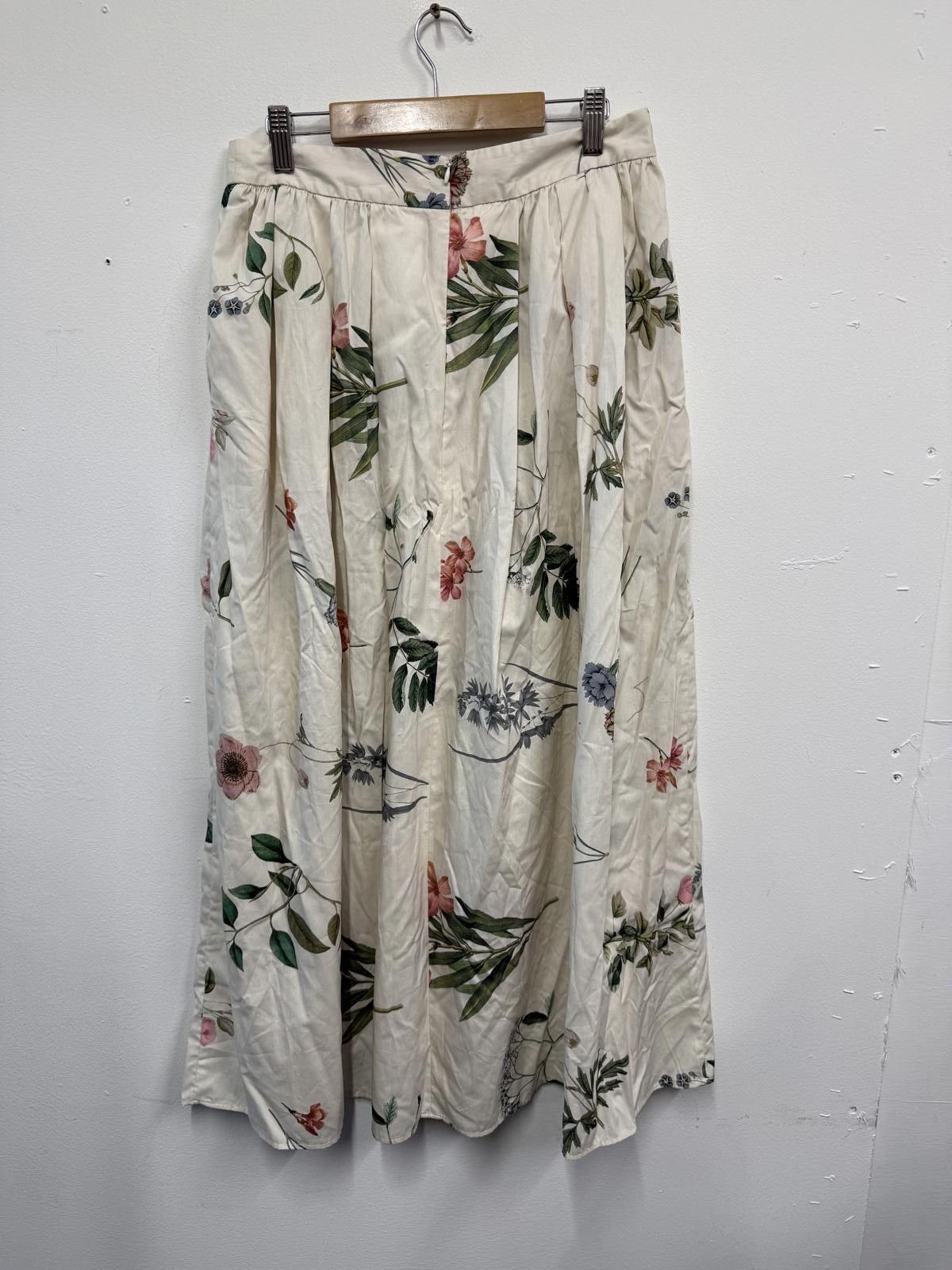 Reserved Reserved Floral Print Midi Skirt Cream Size M Size 32" / US 10 / IT 46 - 4 Thumbnail