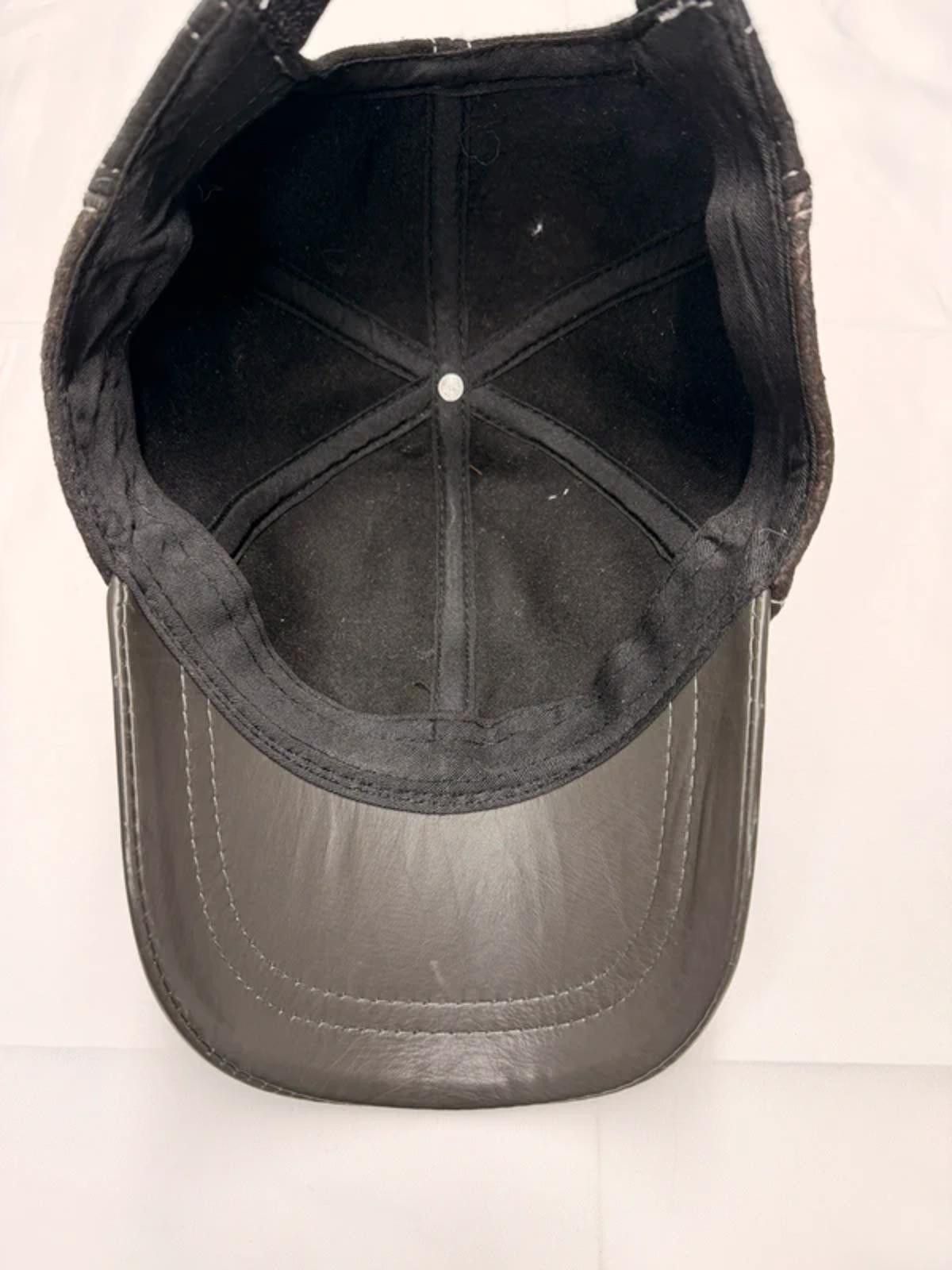 Other Textured Leather Baseball Cap - Black Premium Hat 047 Size ONE SIZE - 5 Thumbnail