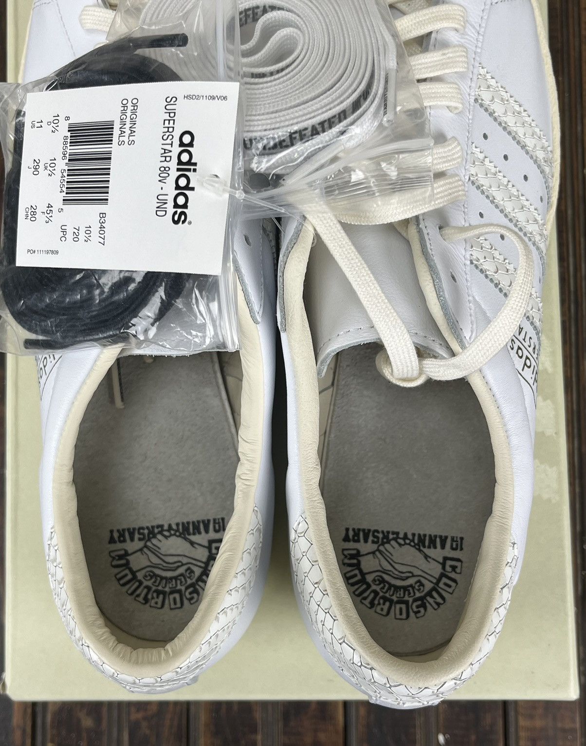 Adidas × Undefeated Undefeated x Adidas Superstar 80v Snakeskin Size US 11 / EU 44 - 6 Thumbnail