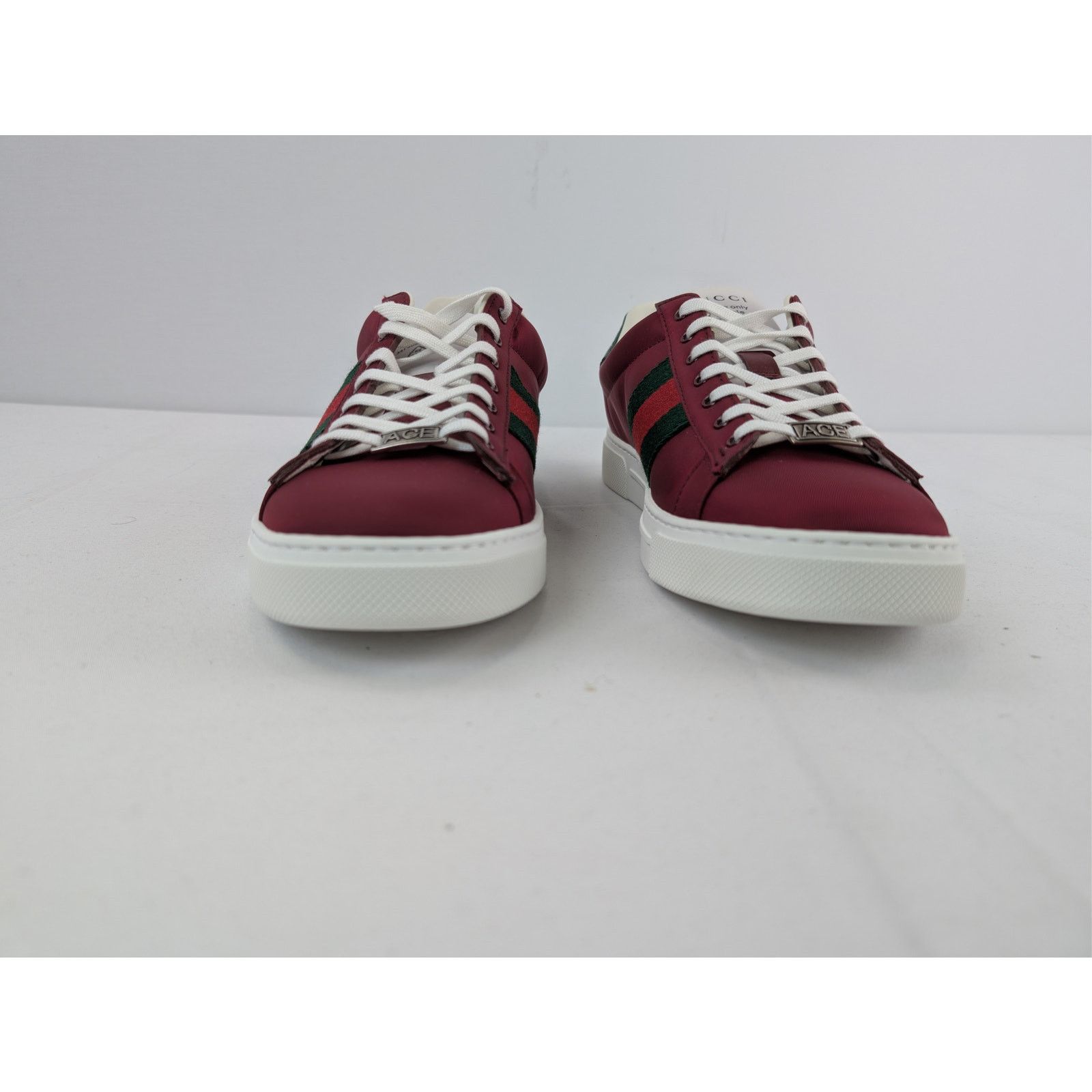 Gucci o1rshd1 Ace leather-trimmed sneakers in Red Size US 9.5 / EU 42-43 - 9 Thumbnail