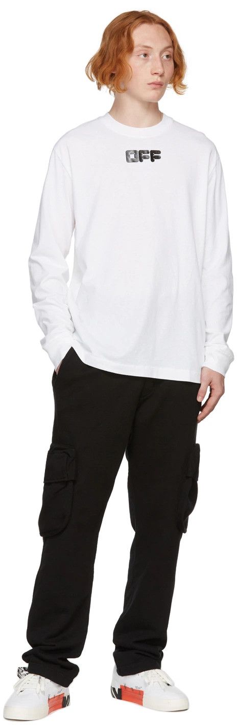Off-White White Arrows Font Oversized Long Sleeve Mock Neck T-Shirt Size US S / EU 44-46 / 1 - 4 Thumbnail