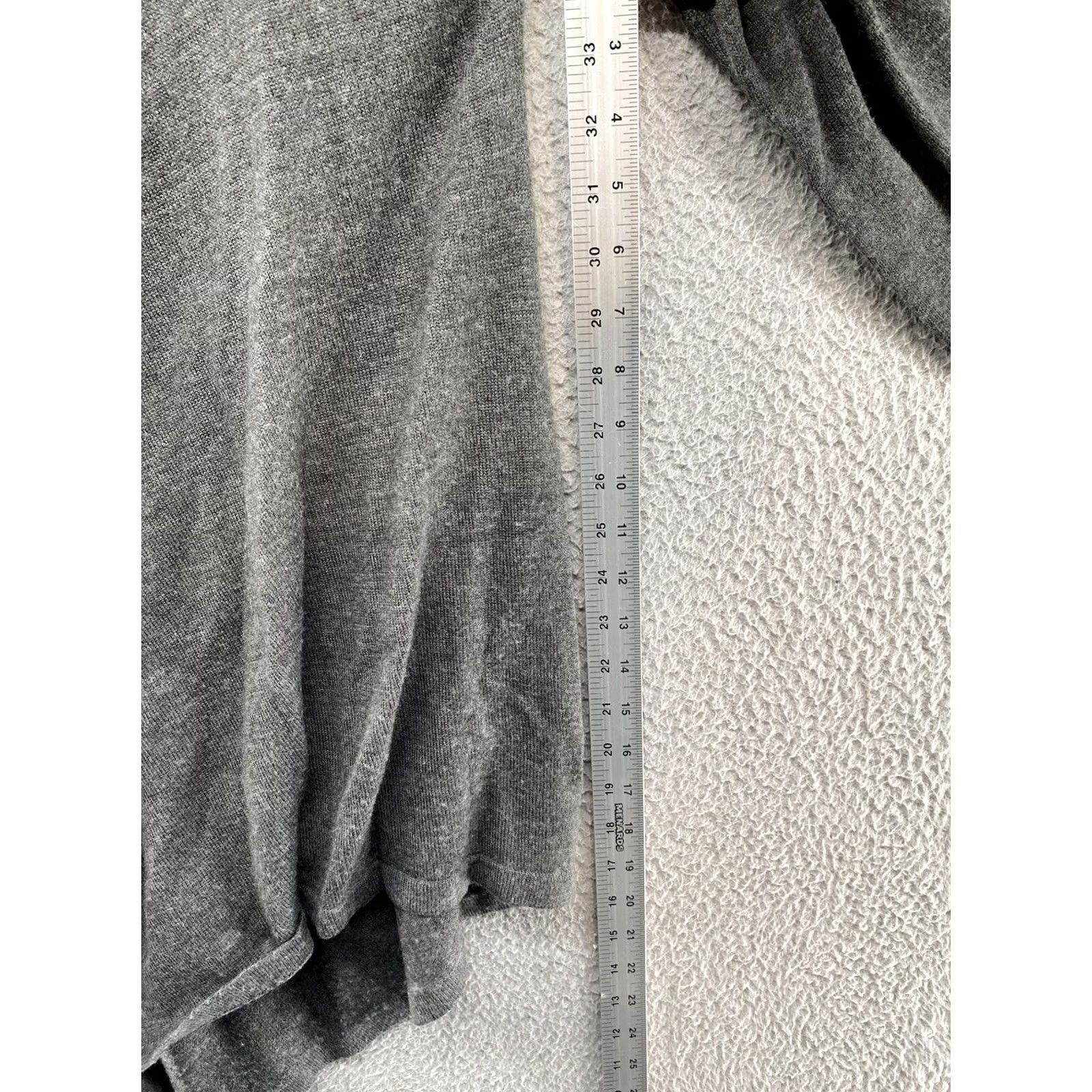 Vintage The Limited Sweater Dress Women's Gray Merino Wool Blend XS V-Neck Long Sleeve Knit Size XS / US 0-2 / IT 36-38 - 7 Thumbnail