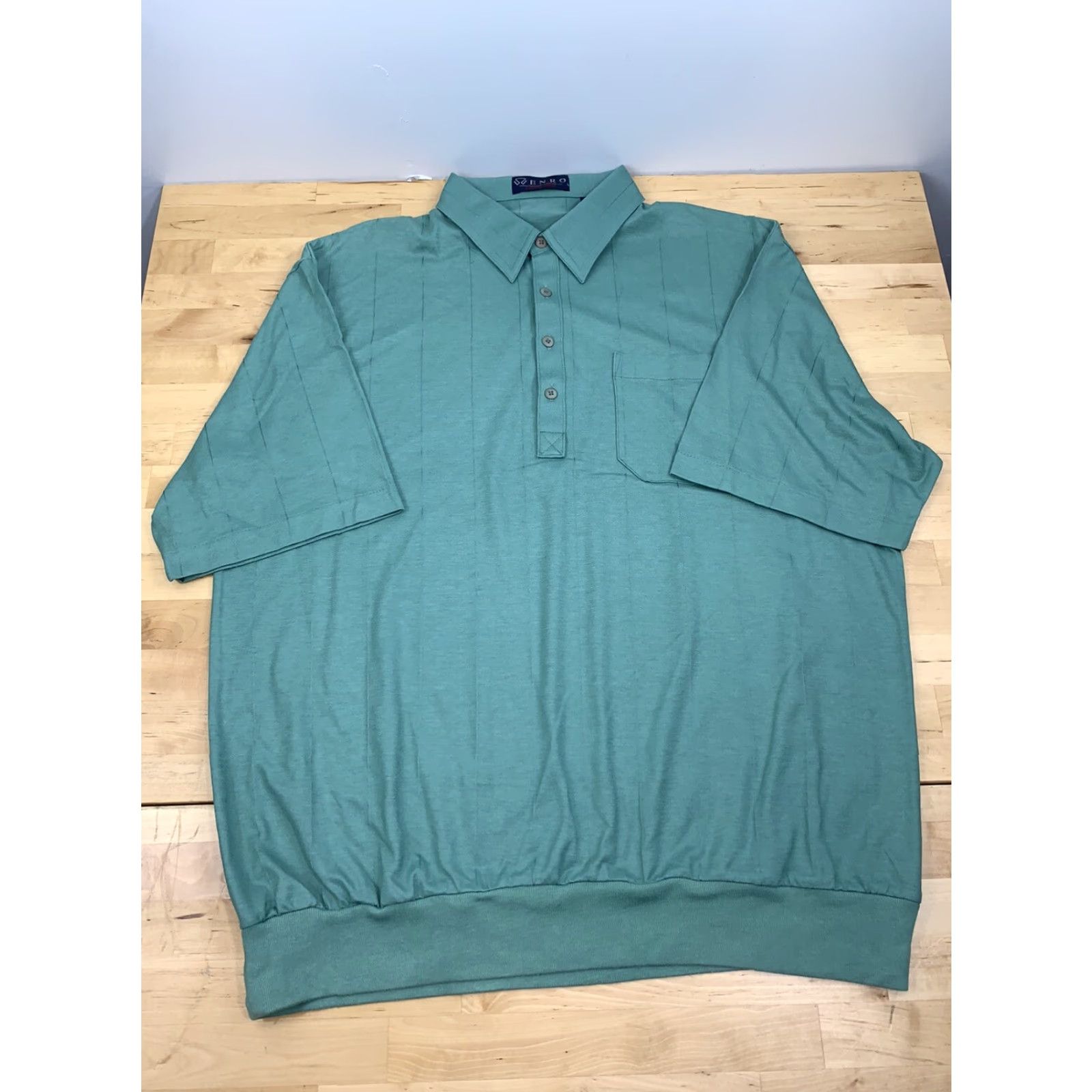 Enro ENRO Polo Shirt Mens XL Green Short Sleeve Striped Golf 2868 Size US XL / EU 56 / 4 - 2 Thumbnail