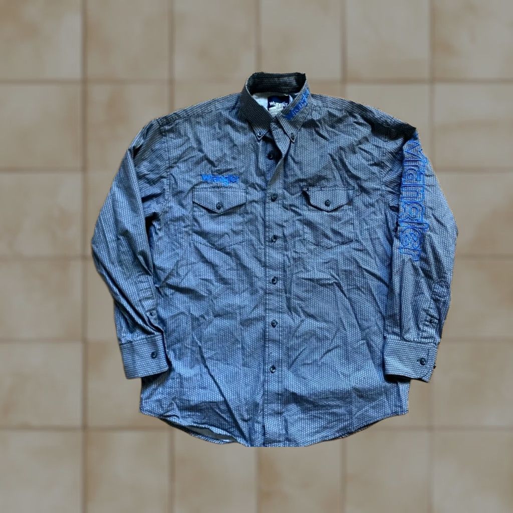 Wrangler Wrangler Aztec Long Sleeve Button Up Shirt Mens M Black 100% Cotton Vintage Wrangler shirt Cowboy Western 90s Theme Size US M / EU 48-50 / 2 - 1 Thumbnail