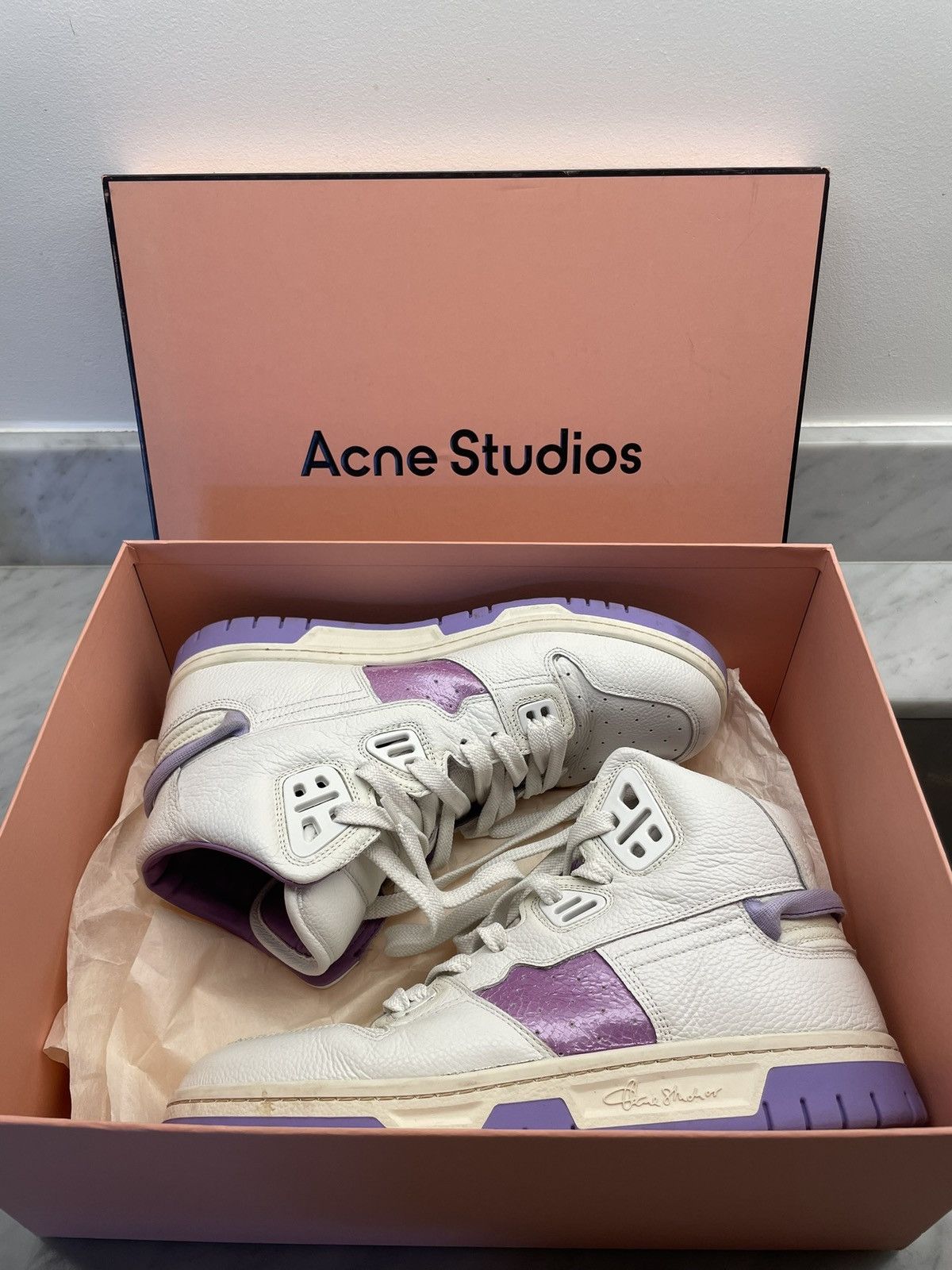 Acne Studios Acne Studios high top Stockholm pop sneakers leather Size US 8.5 / EU 41-42 - 16 Thumbnail
