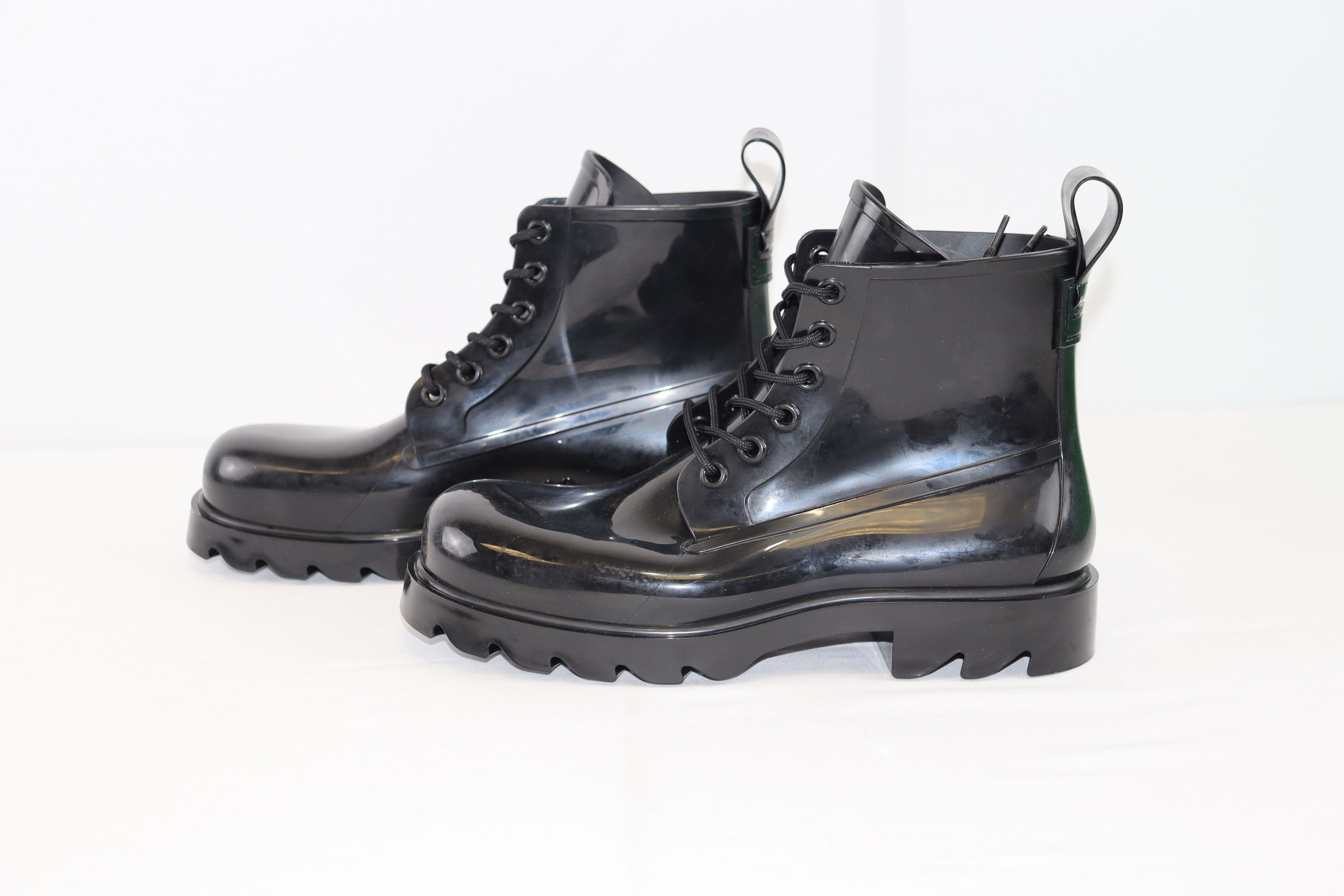 Bottega Veneta o1rshd1 Strider Shiny Rubber Boots in Black Size US 11 / EU 44 - 8 Thumbnail