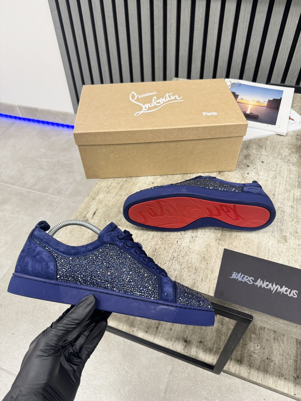 Christian Louboutin Christian Louboutin Louis Junior Strass Trainers RRP £1950 Size US 8.5 / EU 41-42 - 1 Thumbnail
