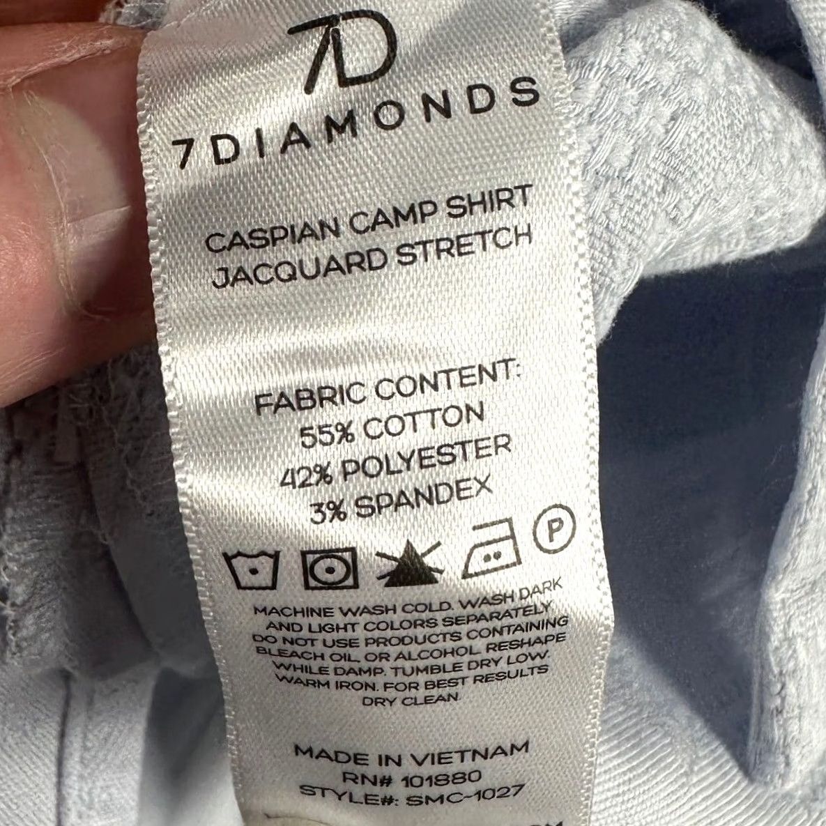 Vintage 7 Diamonds Jacquard Caspian Camp Shirt Blue Button Up 2XL Mens NEW Size US XXL / EU 58 / 5 - 6 Thumbnail