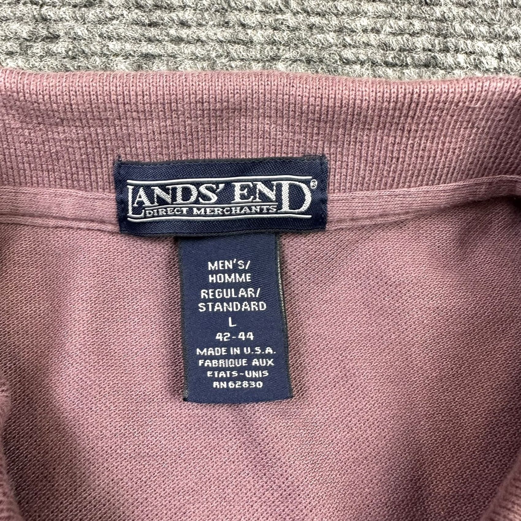 Lands' End VINTAGE Lands' End Polo Shirt Men L Short Sleeve Embroidered Logo Made In USA 90s Golf IRIS Size US L / EU 52-54 / 3 - 2 Thumbnail