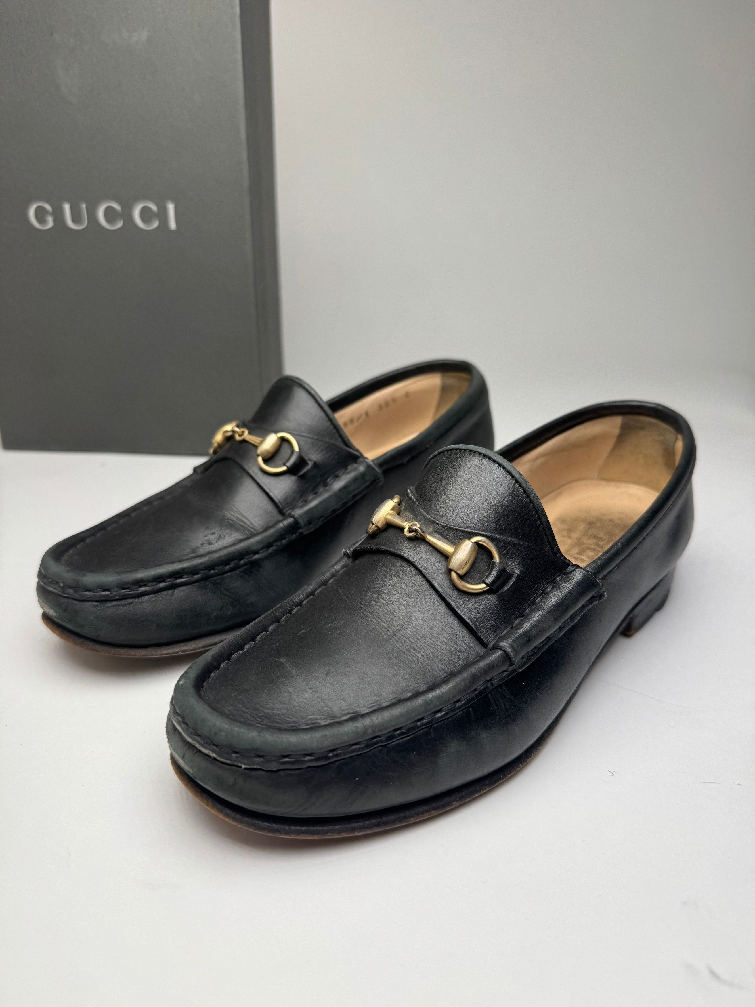Gucci Vintage Horsebit Leather Loafer Black EU36C Size US 4.5 / IT 34.5 - 1 Thumbnail