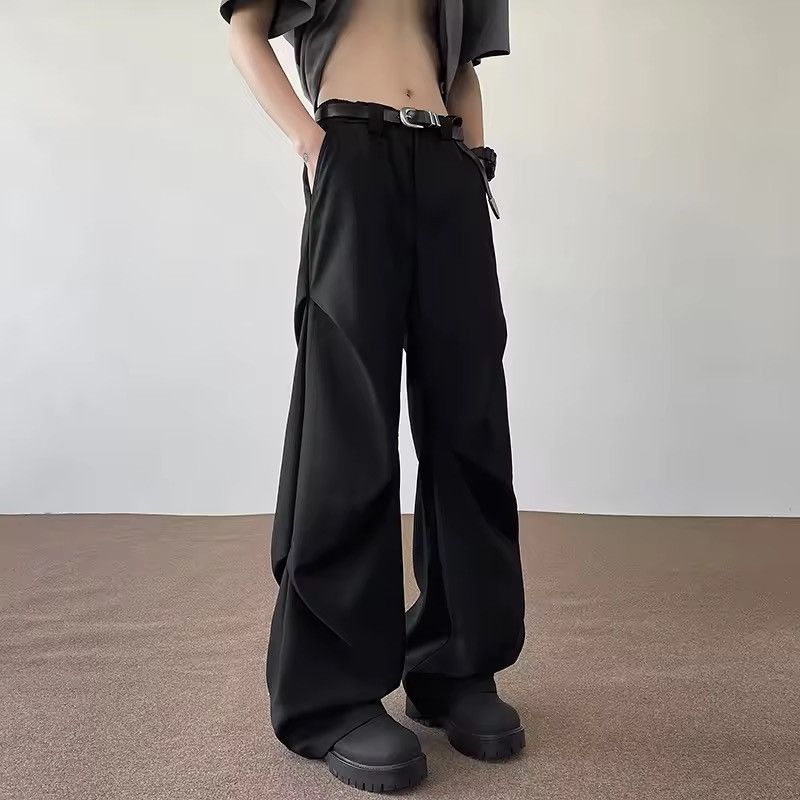 Japanese Brand Trendy Black Loose Fit Trousers - Casual Streetwear Size US 32 / EU 48 - 5 Thumbnail