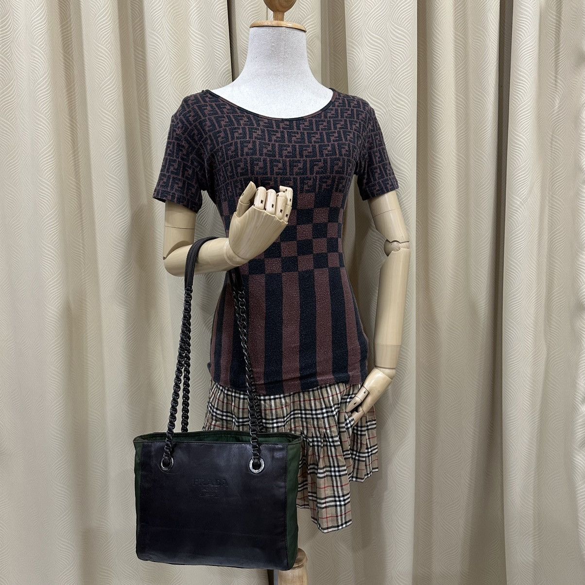 Prada PRADA NAPPA & TESSUTO CATENA SHOULDER CHAIN TOTE BAG Size ONE SIZE - 20 Thumbnail