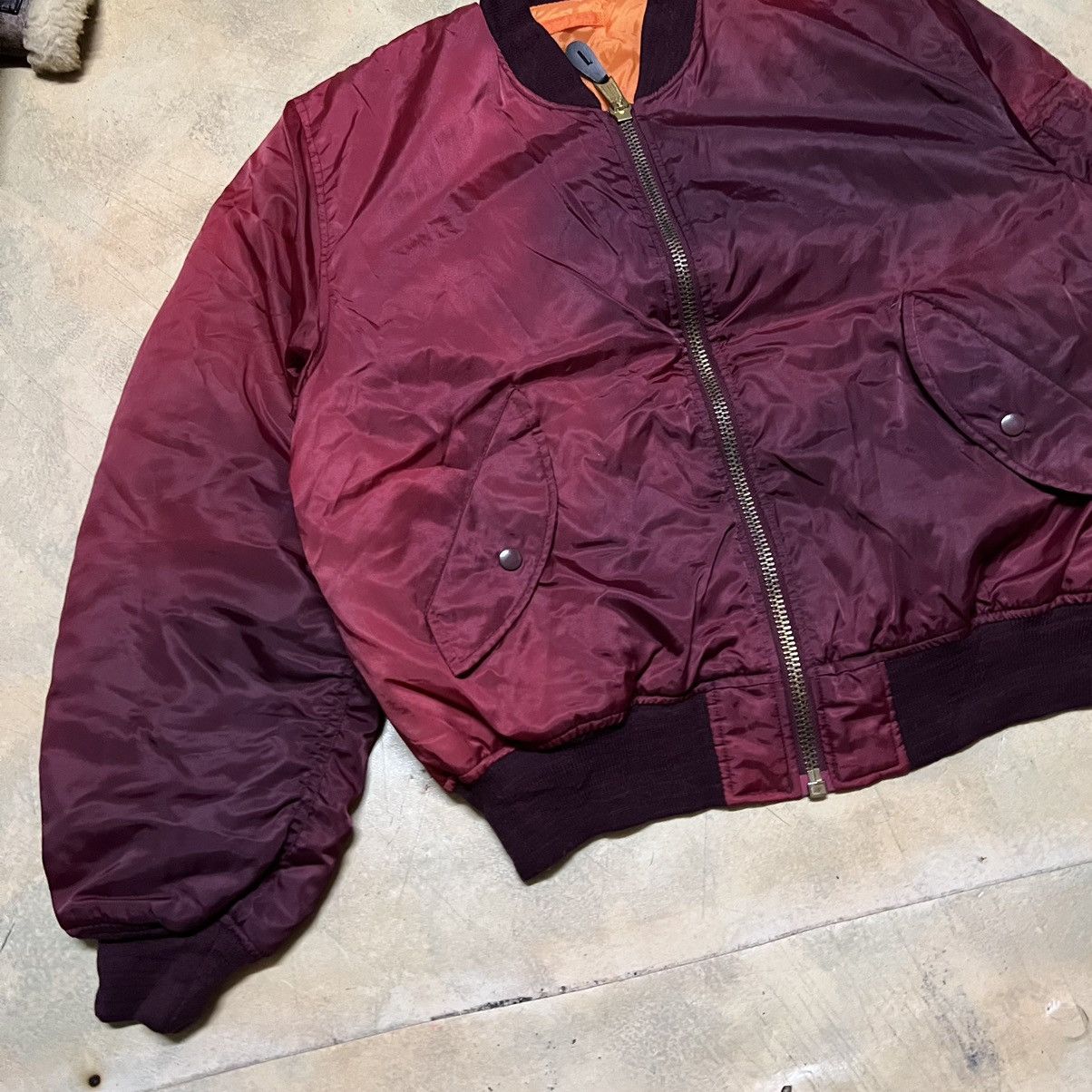 Japanese Brand Vintage Bomber Jacket Flight Jacket Sun Faded Distressed Size US XL / EU 56 / 4 - 5 Thumbnail