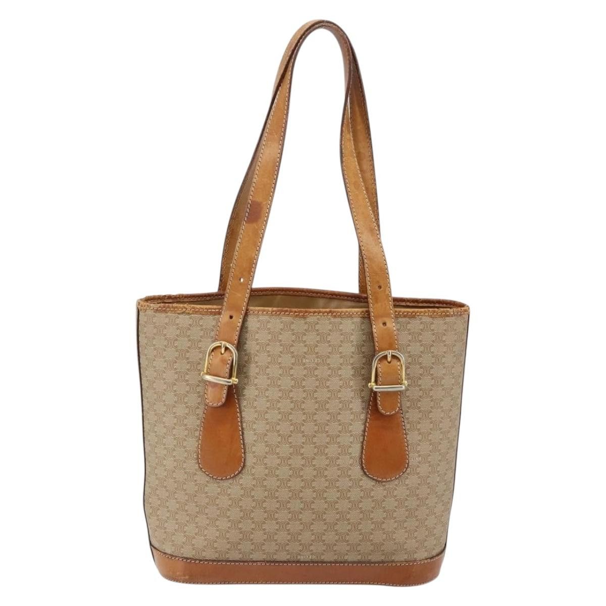 Celine CELINE Macadam Canvas Tote Bag Pvc Beige Gold Size ONE SIZE - 3 Thumbnail