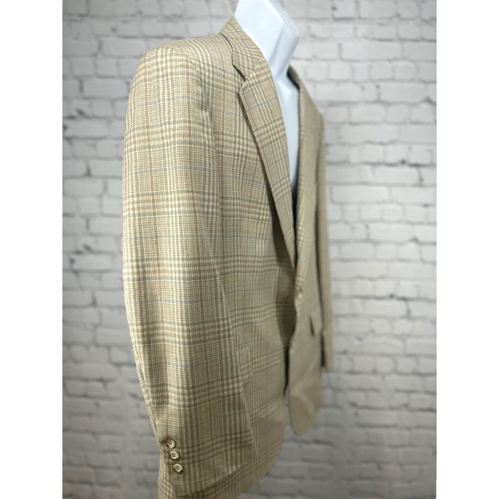 Austin Reed VTG Austin Reed Blazer Plaid Notch Lapel 2 Button Single-Vented 3-Button Sleeve Size 42 Mens Size 42R - 6 Thumbnail