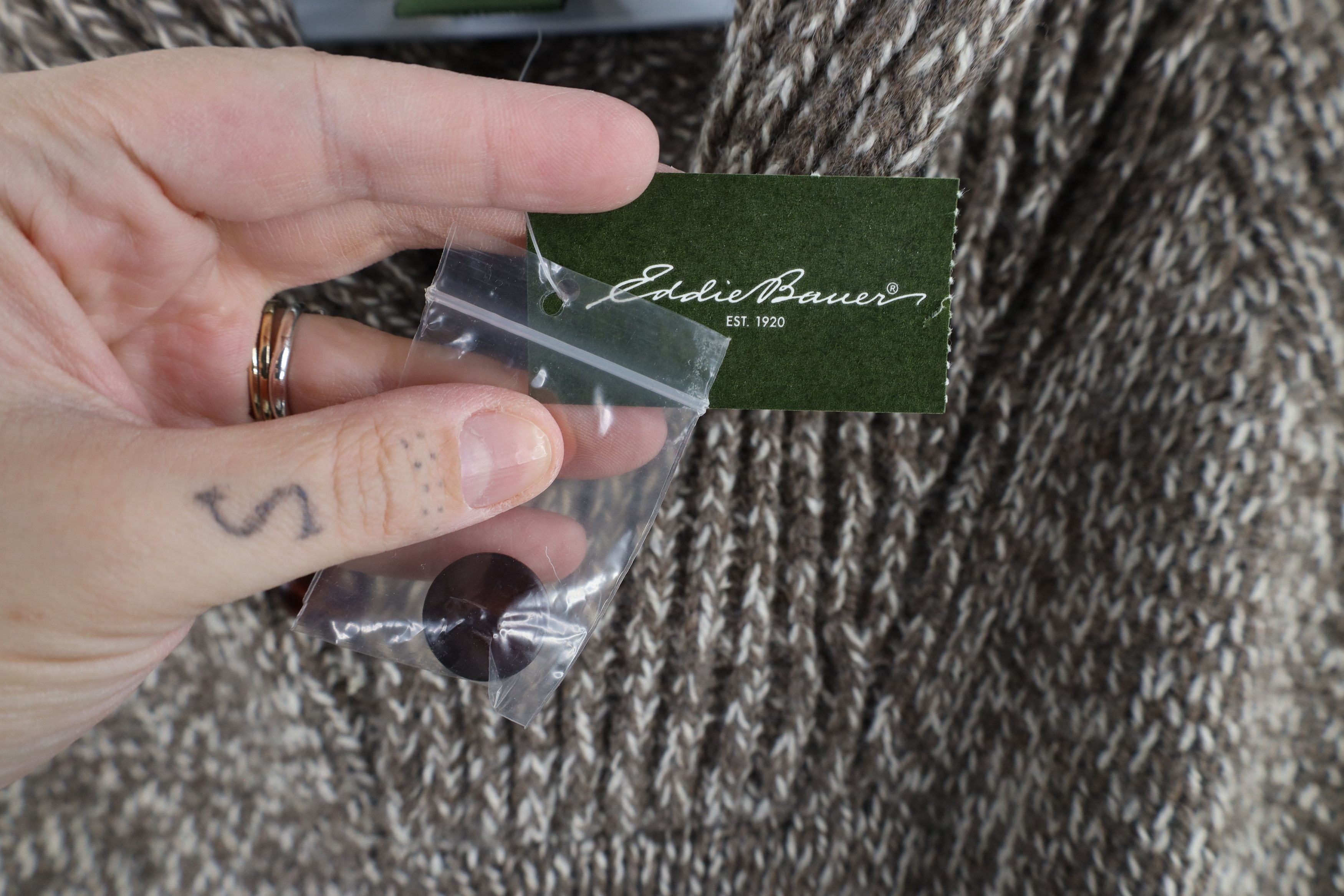 Eddie Bauer × Vintage Deadstock Vintage Eddie Bauer Wool Blend Knit Shawl Sweater Size US L / EU 52-54 / 3 - 5 Thumbnail