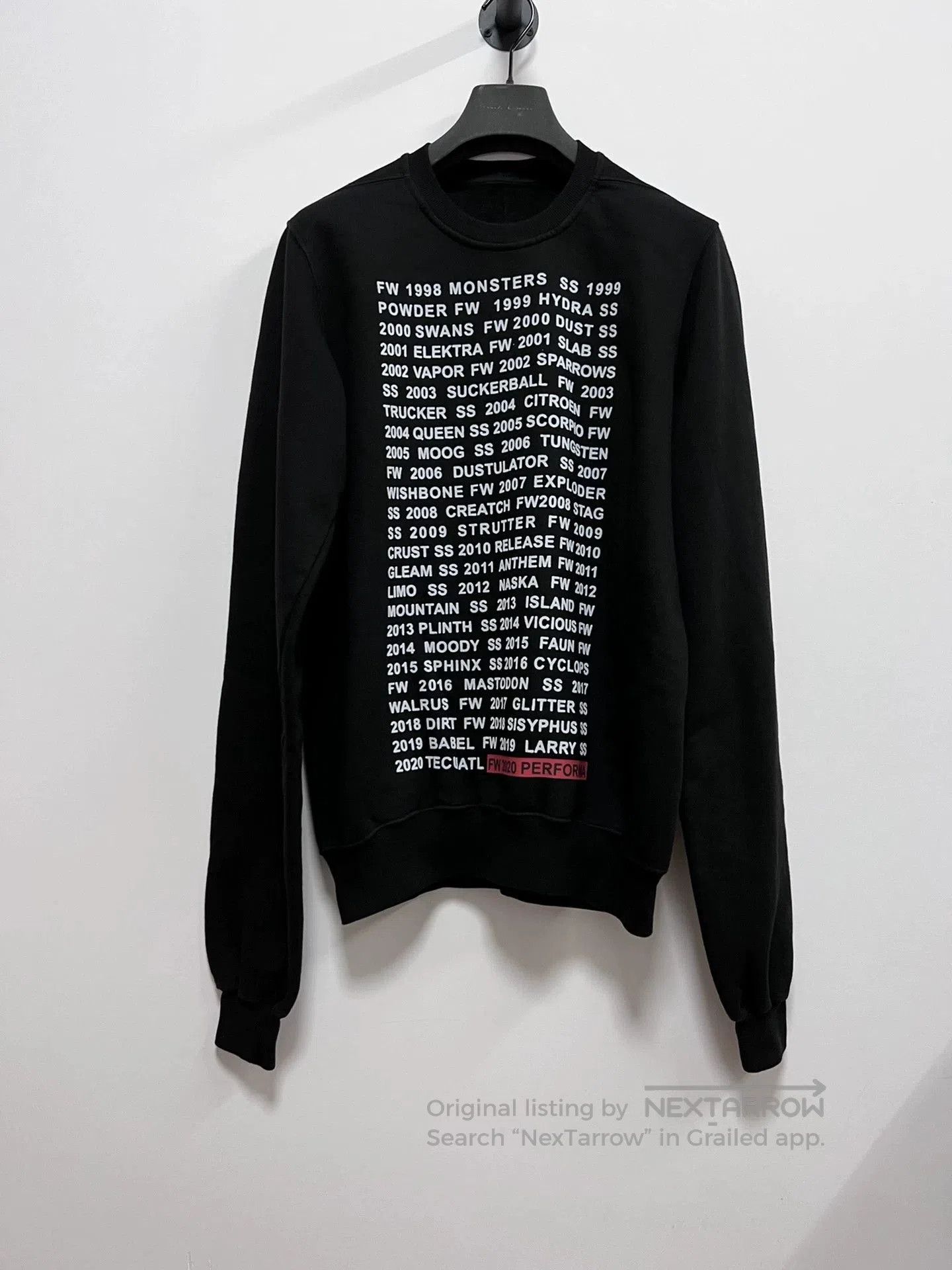 Rick Owens Crewneck Sweatshirt Black/Chalk.