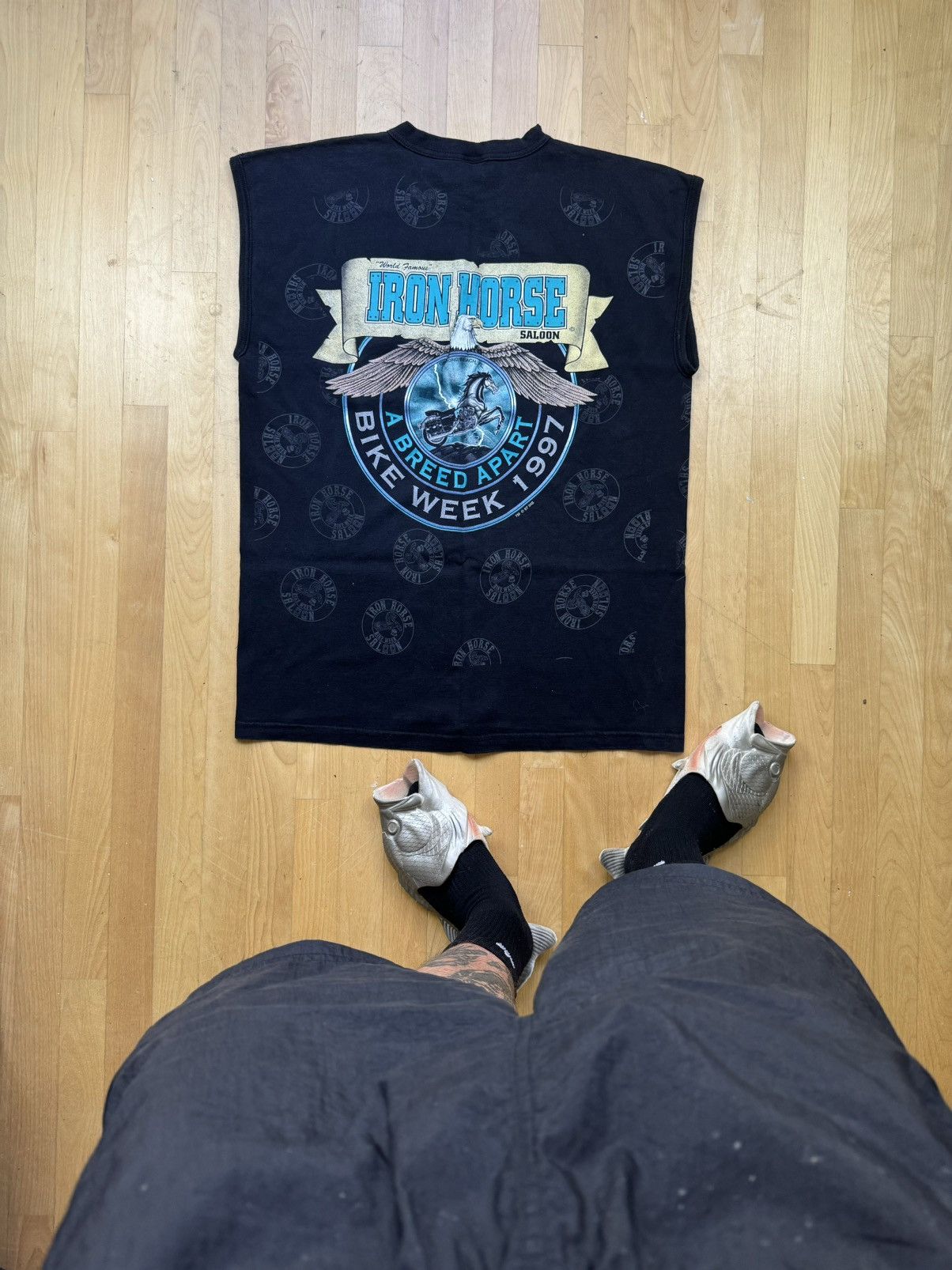 Vintage Vintage 1997 Iron Horse Saloon Bike Week 90s Rare AOP Shirt Size US XL / EU 56 / 4 - 1 Thumbnail