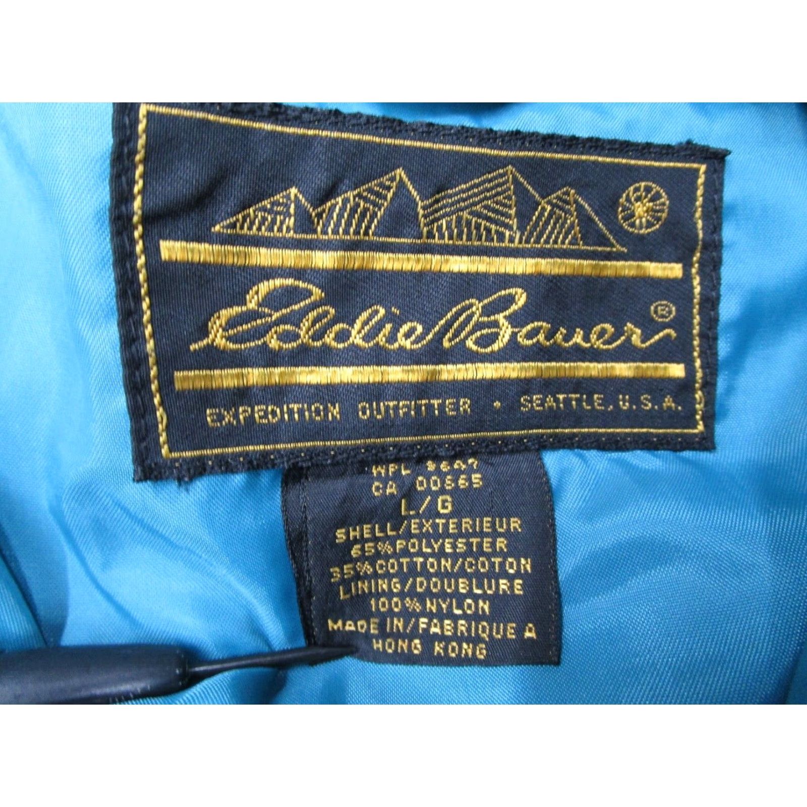 Eddie Bauer VINTAGE Eddie Bauer Women Large Blue Zip Hooded Jacket Lined Jersey Polyester Made in Hong Kong Y2K Size L / US 10 / IT 46 - 3 Thumbnail