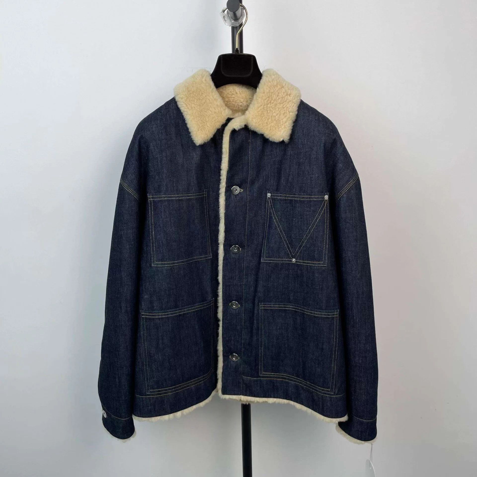 Bottega Veneta BV Denim Wool Jacket 46 Blue Size US S / EU 44-46 / 1 - 1 Thumbnail