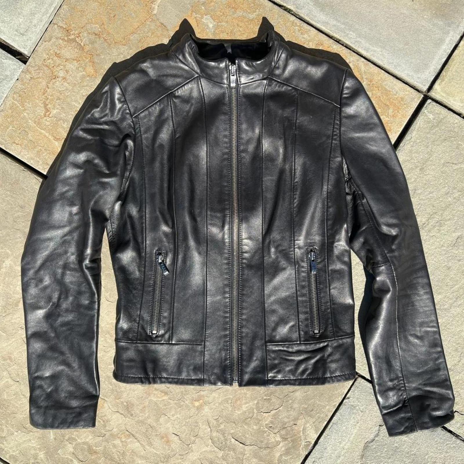 Vintage Vintage 90s Leather Biker Jacket Size S / US 4 / IT 40 - 1 Thumbnail