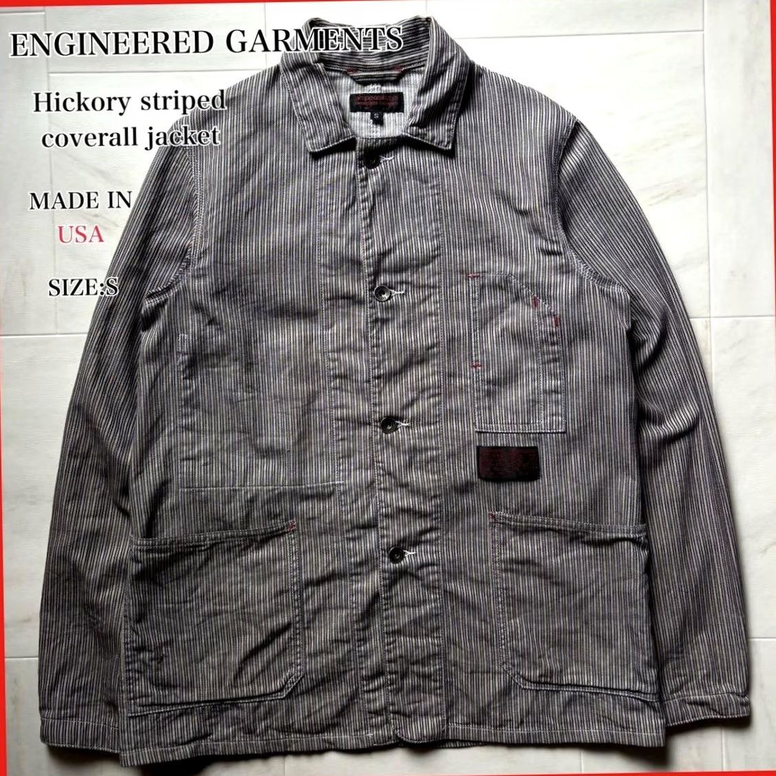 Engineered Garments ENGINEERED GARMENTS HICKORY STRIPE COVERALL JACKET MEN S MULTICOLOR SIZE S USED Size US 29 - 2 Thumbnail