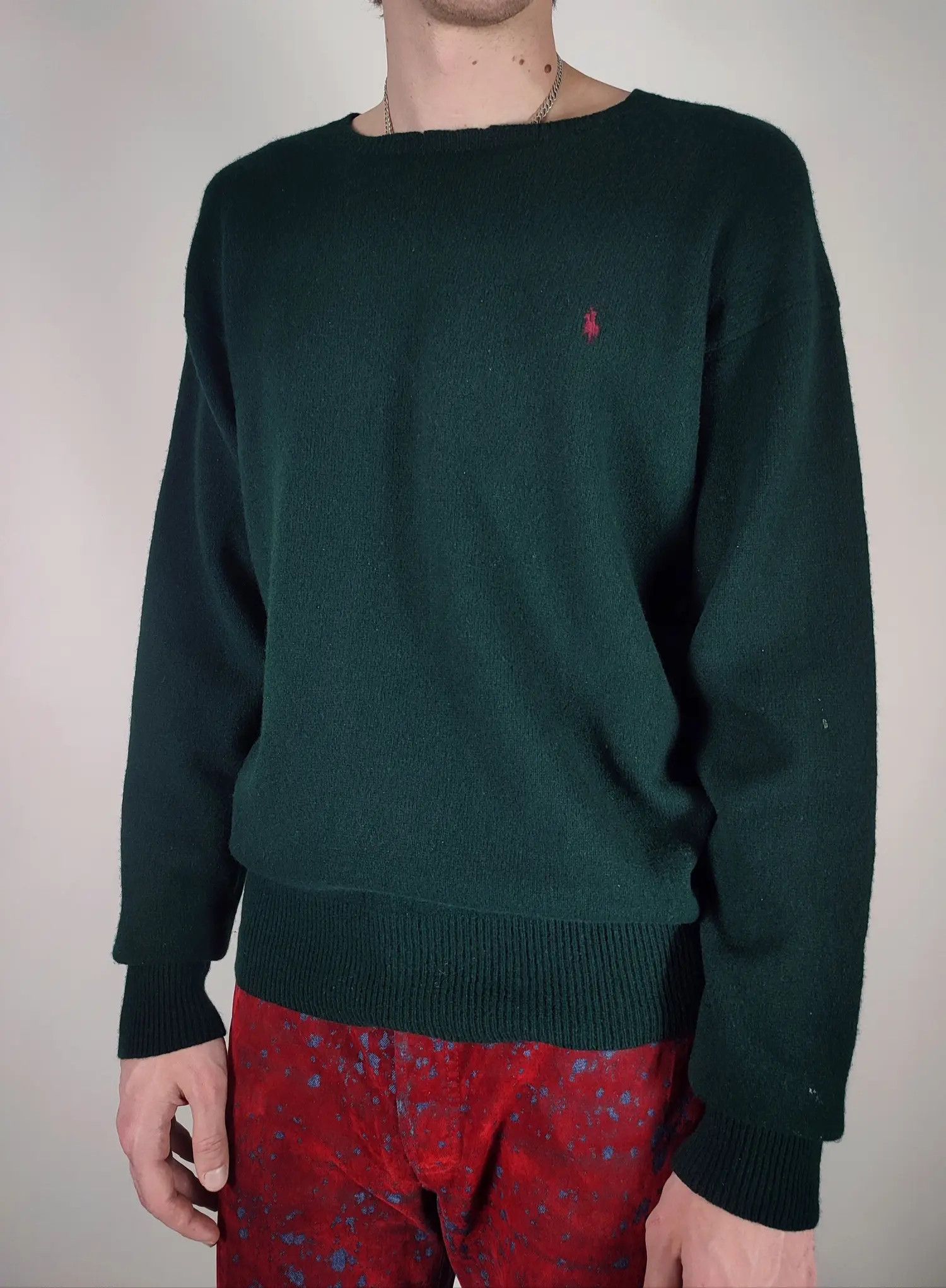 Polo Ralph Lauren Vintage Polo Ralph Lambswool Paint Soft Sweater Size US L / EU 52-54 / 3 - 1 Thumbnail