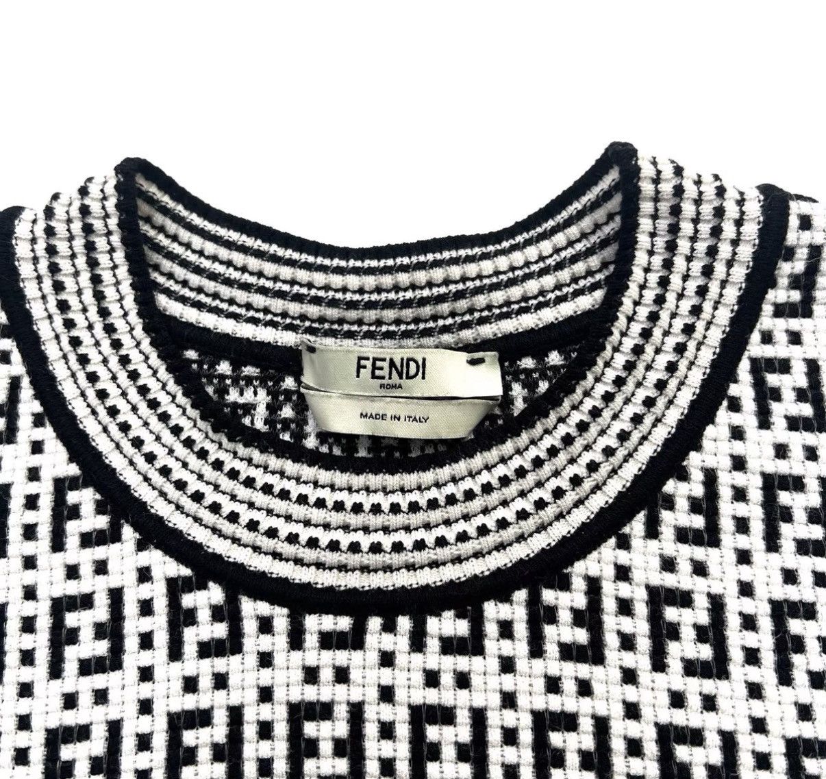 Fendi Fendi Black & White FF All-Over Print Knit Short Sleeve K12 Size XS / US 0-2 / IT 36-38 - 3 Thumbnail