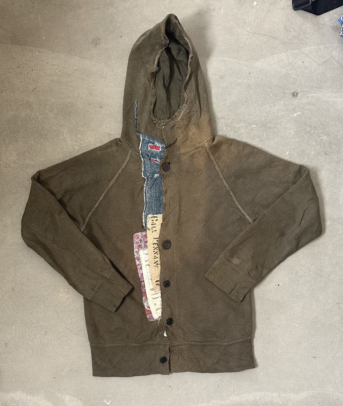 N.Hoolywood VINTAGE GO TO HOLLYWOOD BUTTON PATCHOWRK ARMY HOODIE Size US S / EU 44-46 / 1 - 1 Thumbnail