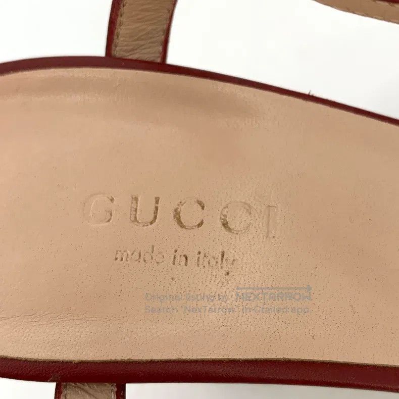 Gucci Gucci Dark red horse buckle one-string thick high-heeled s Size US 4.5 / IT 34.5 - 7 Thumbnail