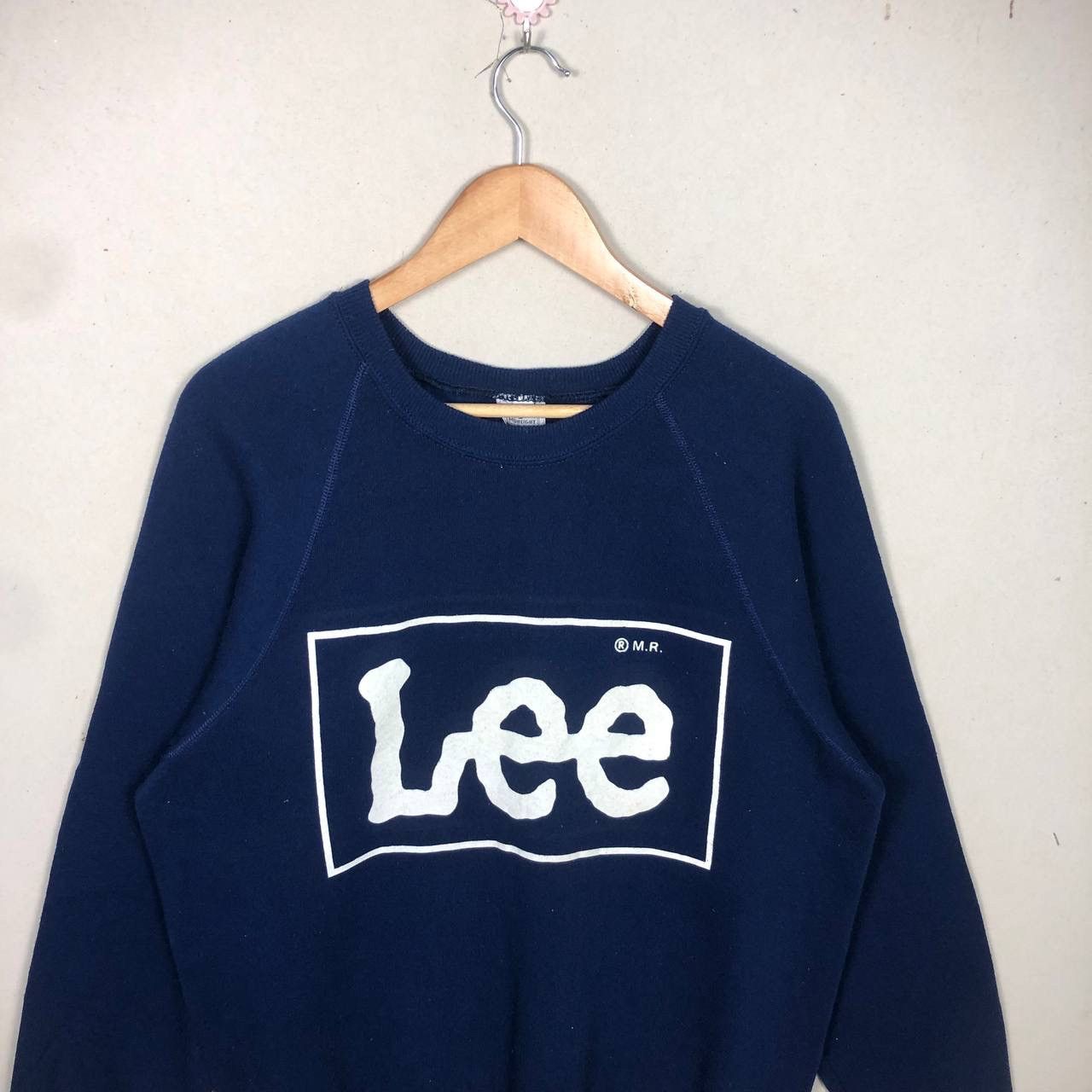 Lee × Vintage Vintage 90s Lee Big Logo Sweatshirt Jumper Size US L / EU 52-54 / 3 - 3 Thumbnail