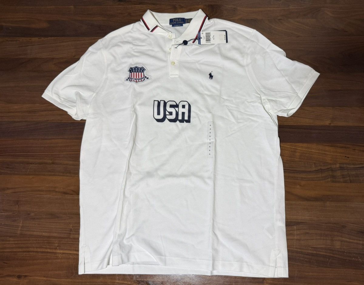 Polo Ralph Lauren Polo Ralph Lauren Classic Fit White Mesh Team USA Polo Sz XL Size US XL / EU 56 / 4 - 1 Thumbnail