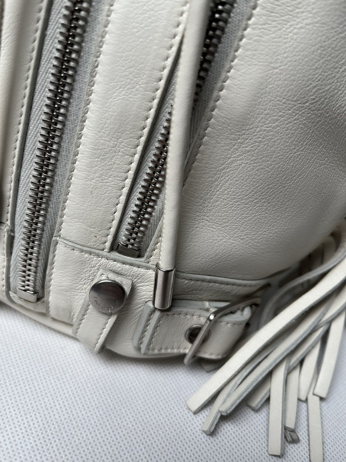 Saint Laurent Paris Saint Laurent Paris mini rider white zipper shoulder bag Size ONE SIZE - 10 Thumbnail