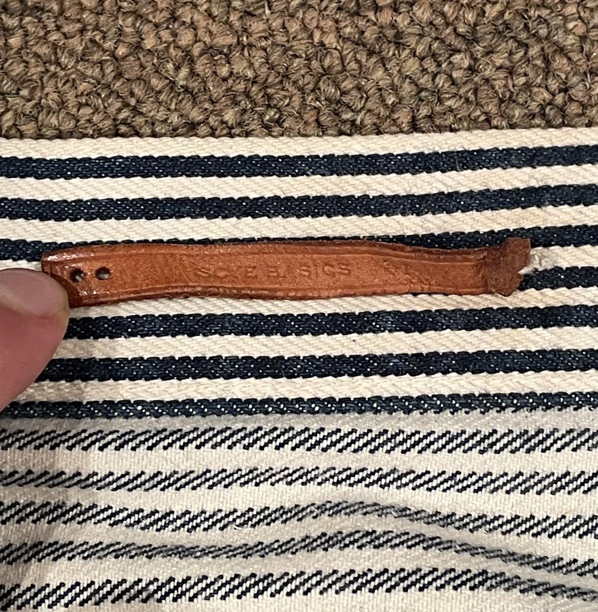 MasterPiece Blue and White Seersucker Striped Paneled Denim Size US 33 - 4 Thumbnail