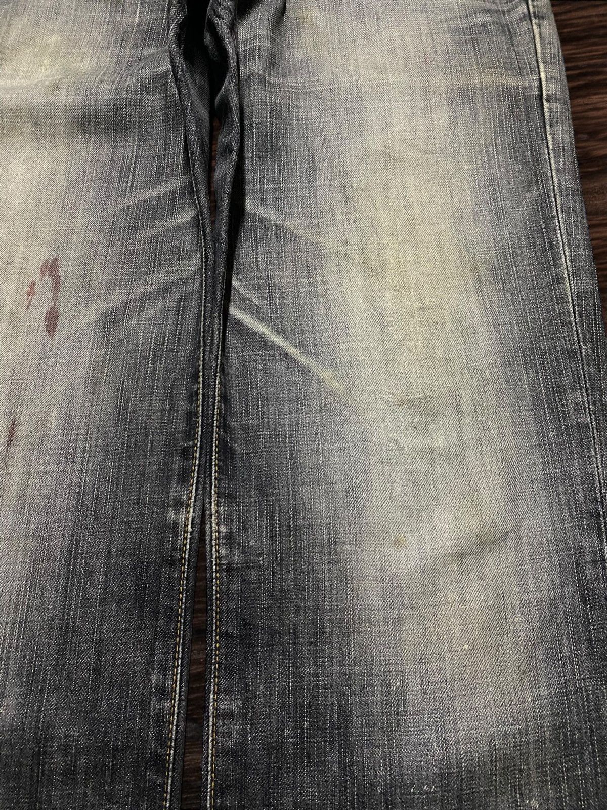 Japanese Brand Edwin 503 Denim Acid Wash Stain Distressed Loose Jeans Size US 30 / EU 46 - 8 Thumbnail