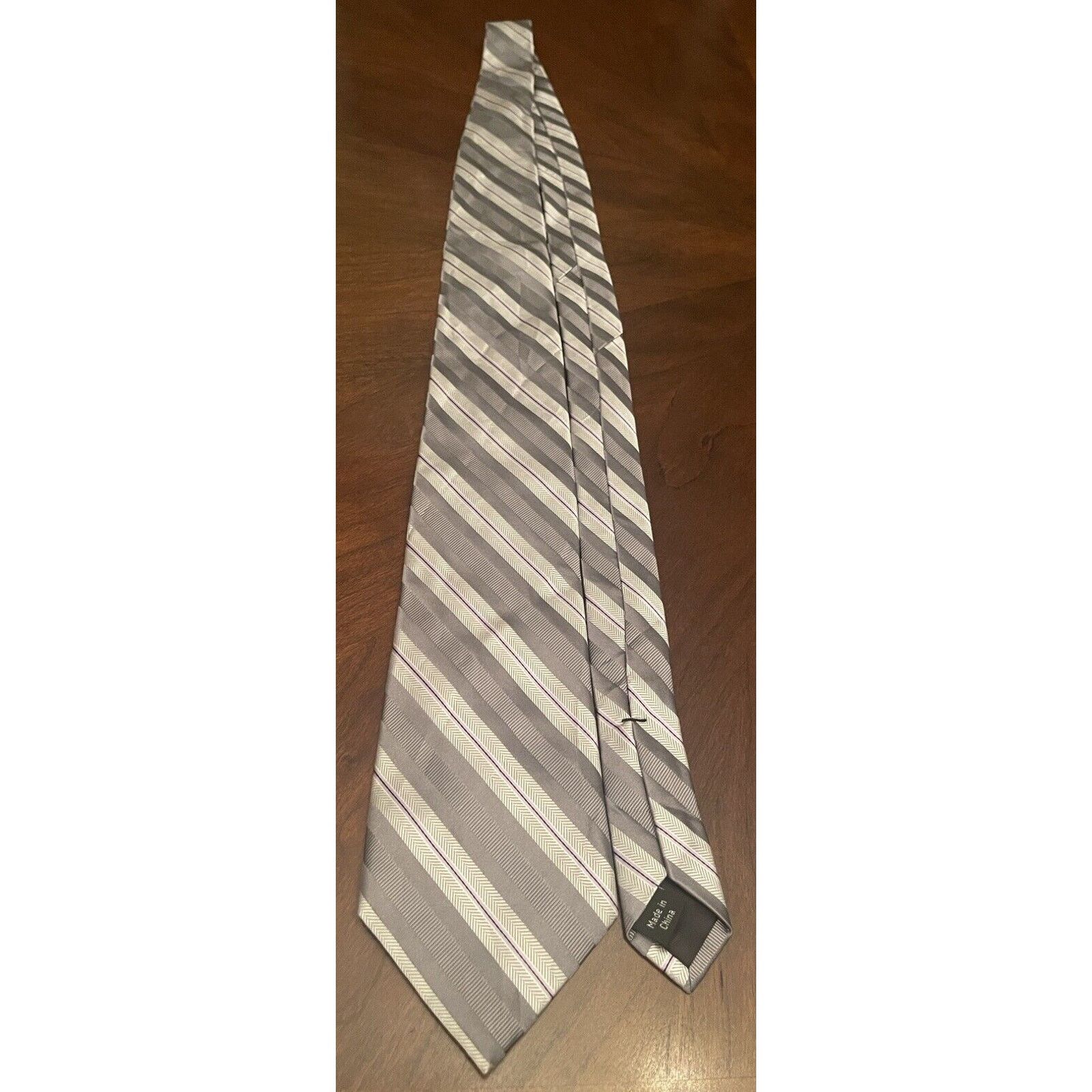 Michael Kors Michael Michael Kors Gray Purple 100% Silk Made In China Size ONE SIZE - 3 Thumbnail