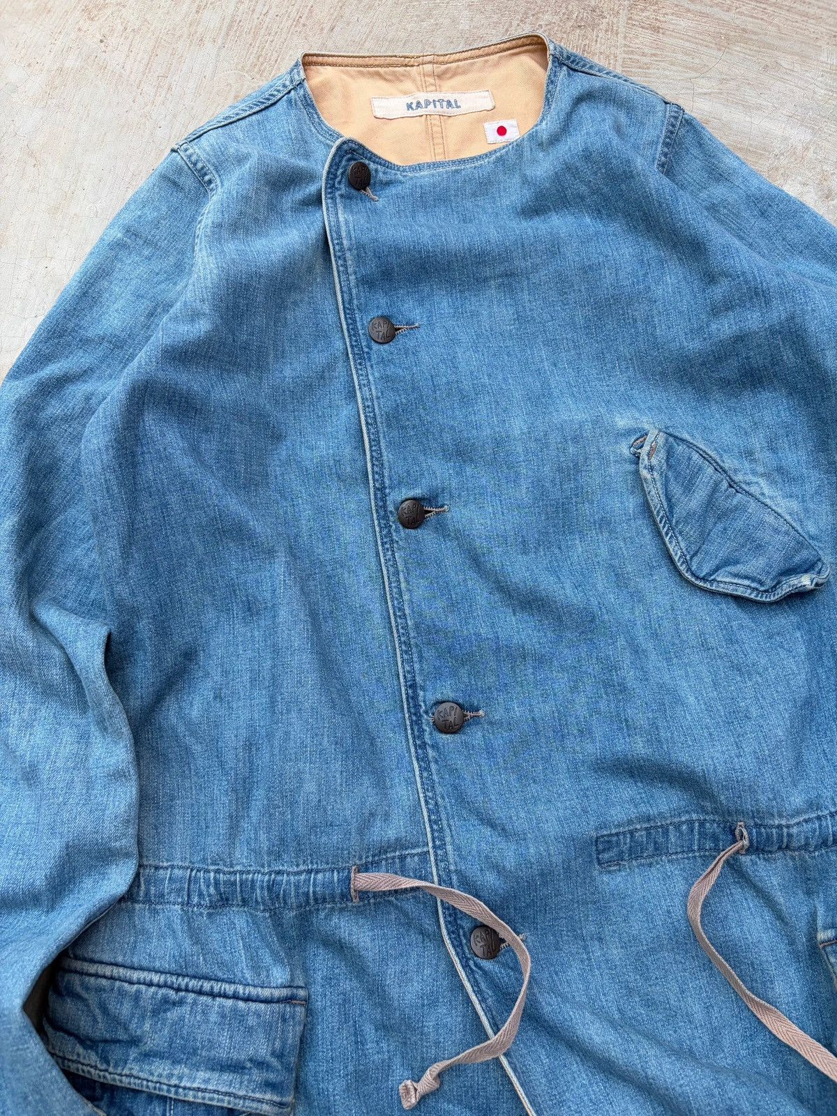 Kapital Vintage 00s Kapital Kiro Hirata Asymmetric Denim Coat Size XS / US 0-2 / IT 36-38 - 4 Thumbnail