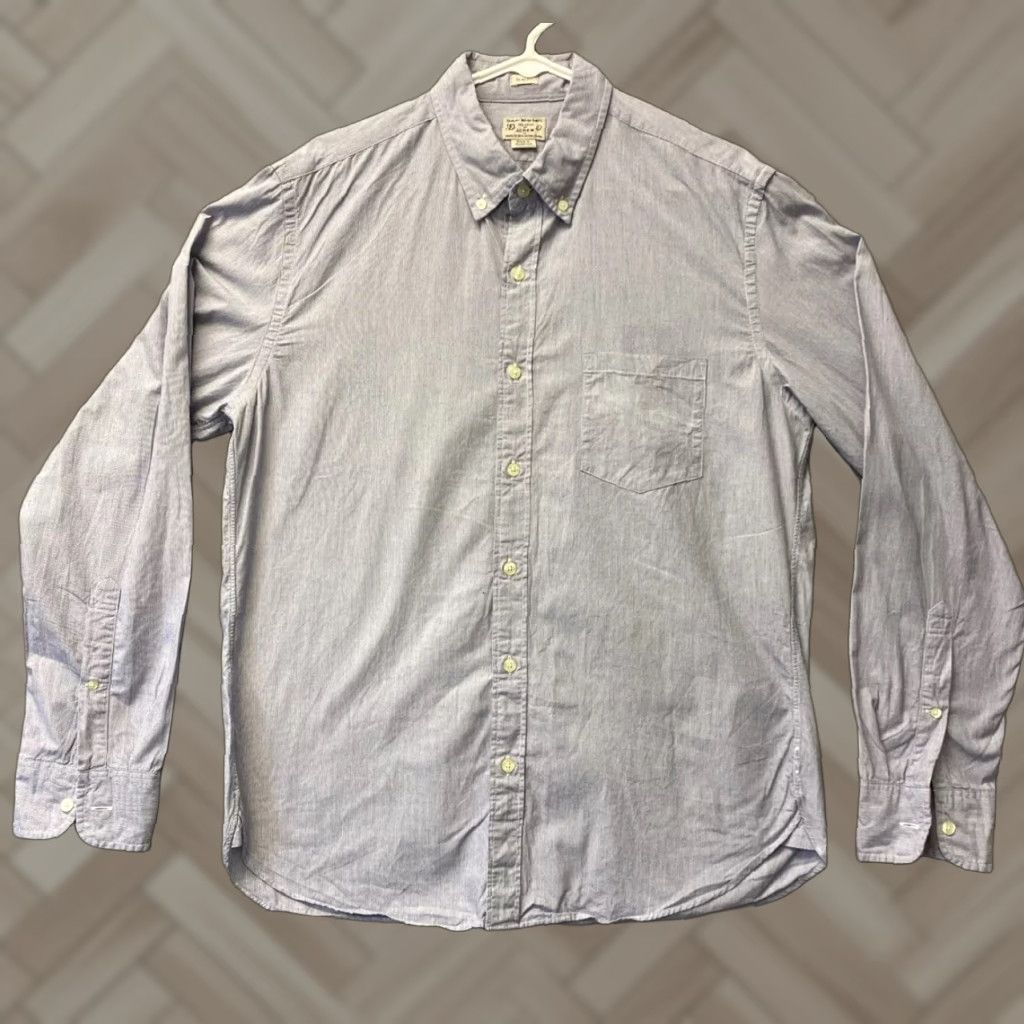 J.Crew J.Crew Ludlow Dress Shirt Men Large Blue Striped Long Sleeve Cotton Mens Size 42R - 1 Thumbnail