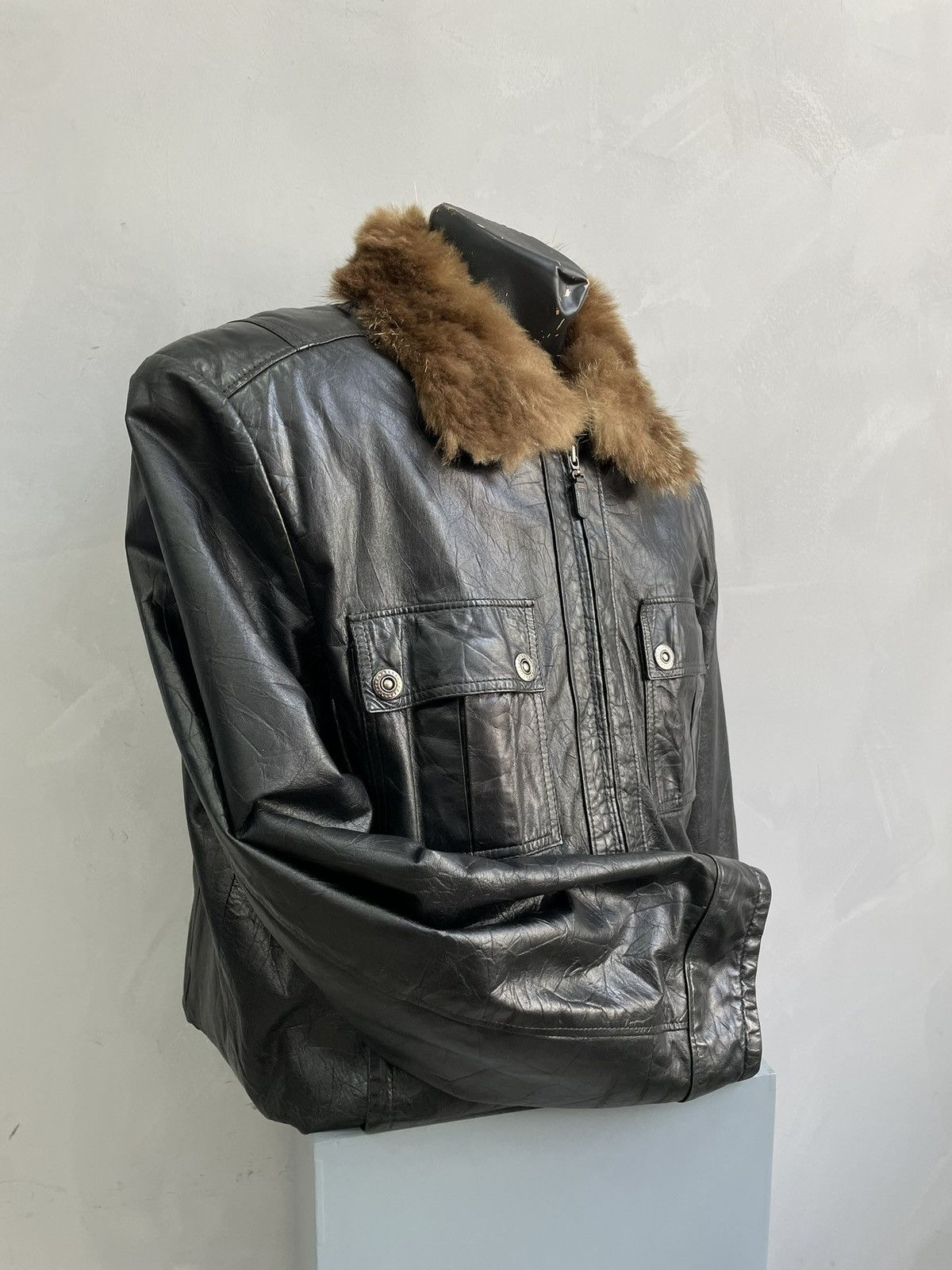 If Six Was Nine Rare leather bomber jacket 2000s Fur legrandebleu style Size US M / EU 48-50 / 2 - 7 Thumbnail